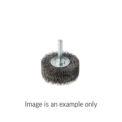 Spindle Mount Crimped Wire Wheel Brush | High Carbon Steel 0.3mm | 25mm Dia x 8mm Wide Carded 